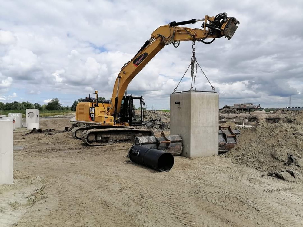 Rupskraan plaatst betonput
